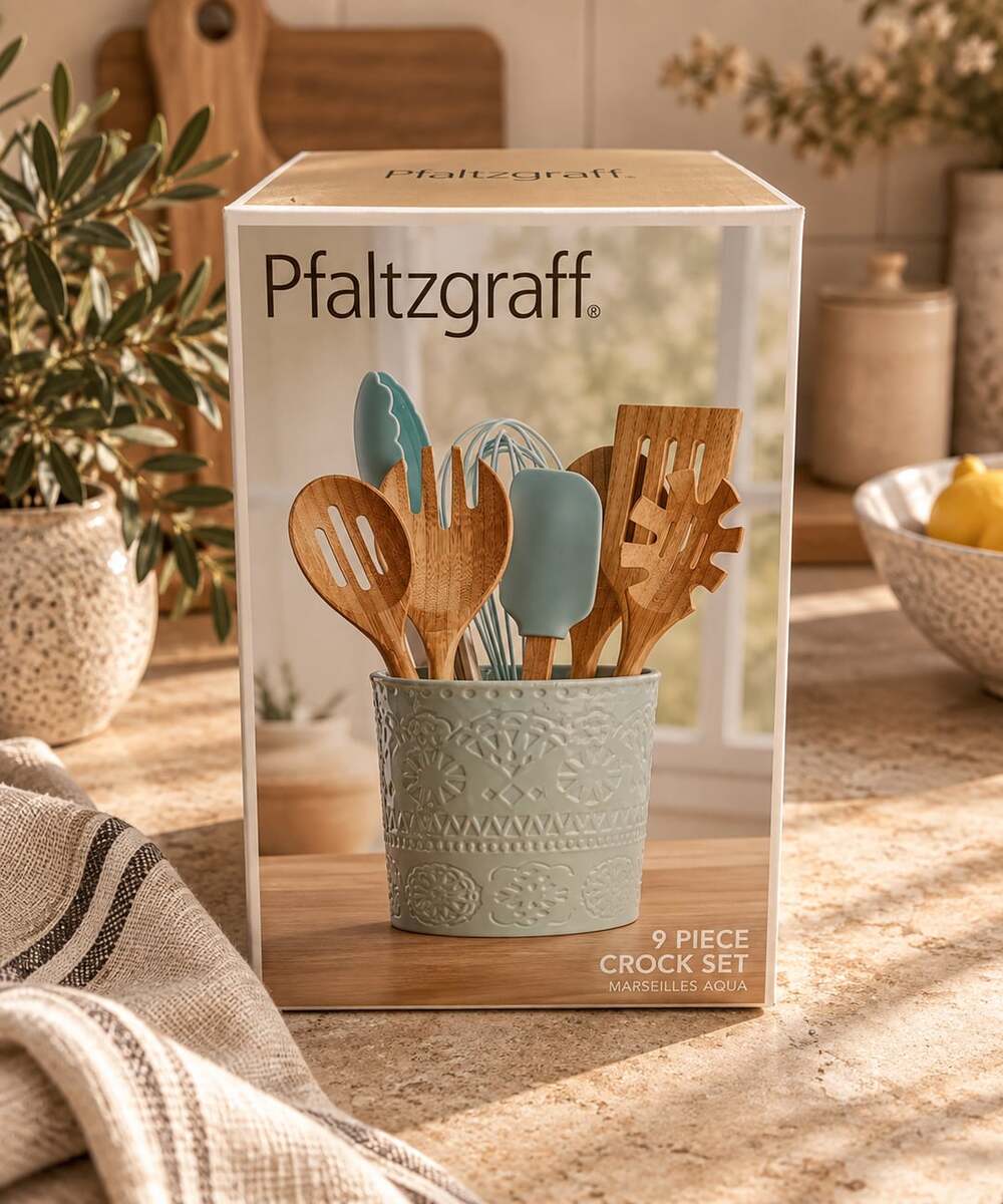 Pfaltzgraff Marseille Aqua 9 Piece Crock Set